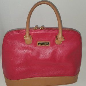 Joy & Iman Pink Split Leather Satchel
